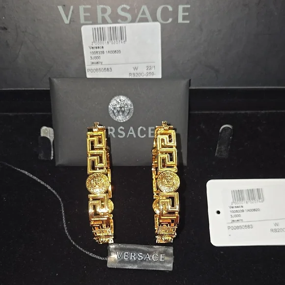 Versace Gold Earrings - Picture 1 of 5
